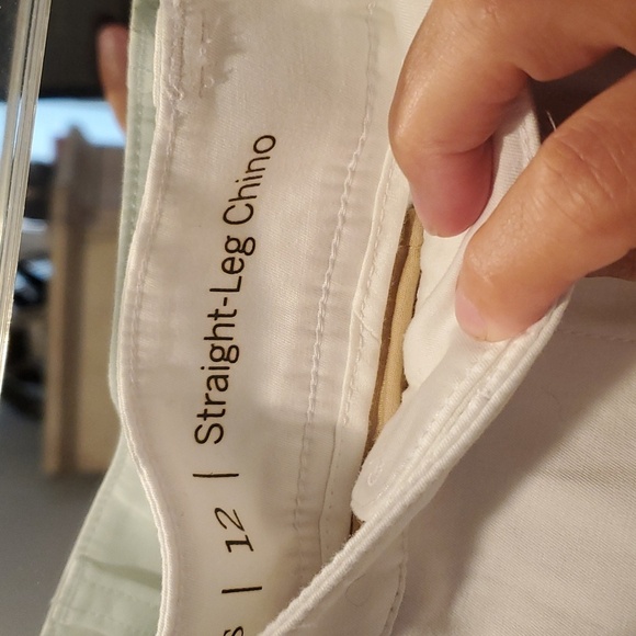 Talbots White Chino Size 12 Straight Leg Trouser Pants (#20) - Picture 4 of 6